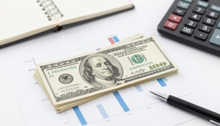 Finance concept showing money management, investments, and financial planning