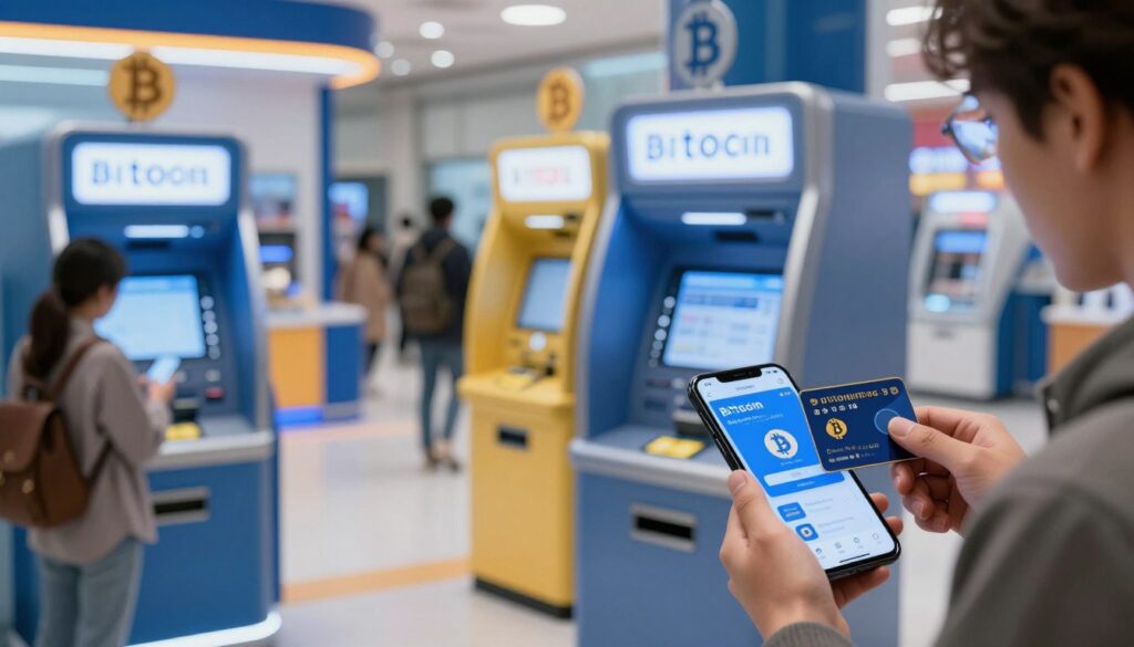 Futuristic vision of Bitcoin integration in everyday financial life