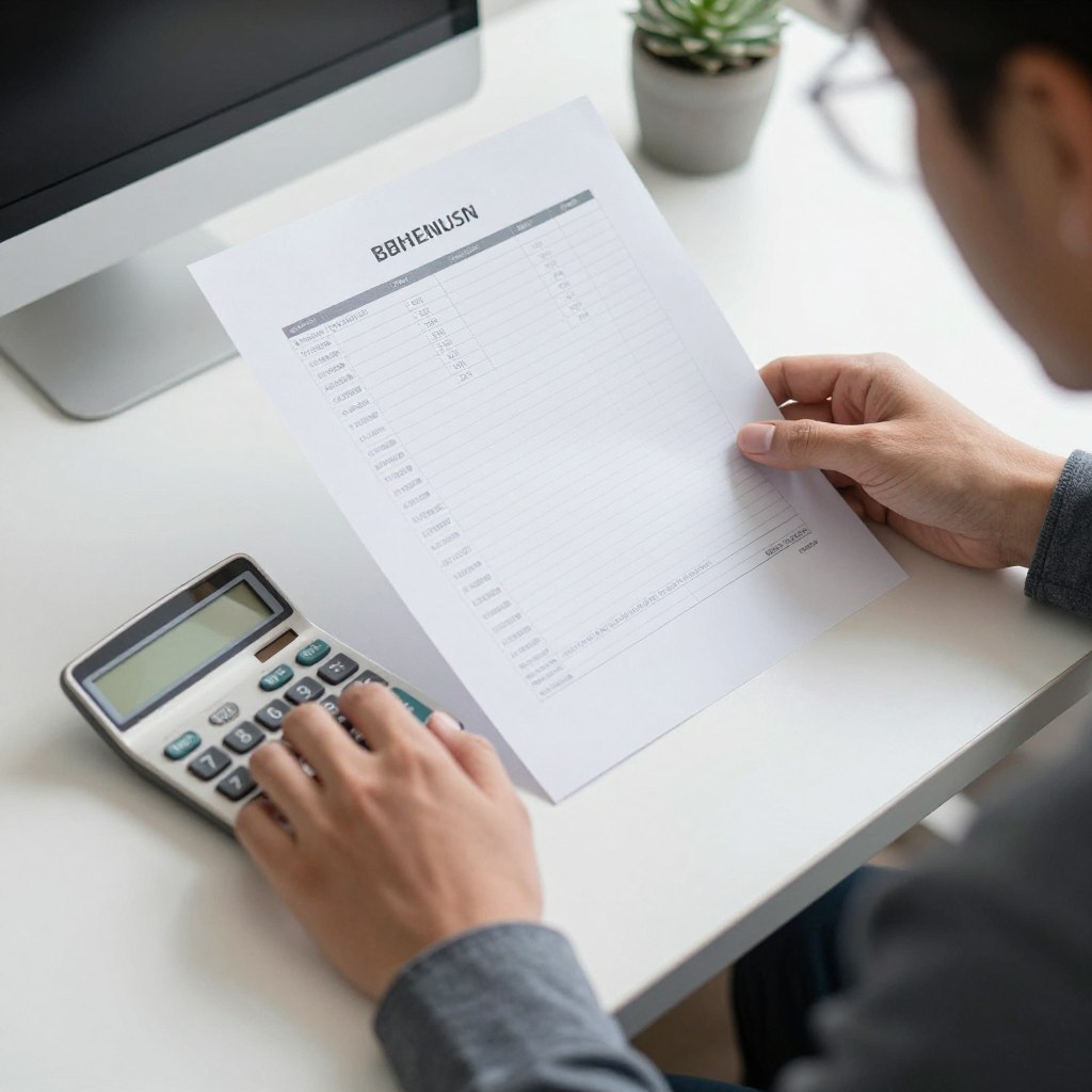 Person reviewing financial documents and planning their finances