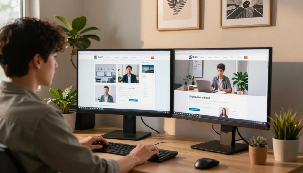 Young adult working on side hustle business for extra income